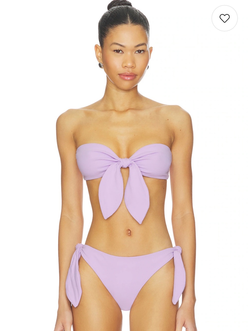 Susana Monaco Lavender Tie-Front Strapless Bikini